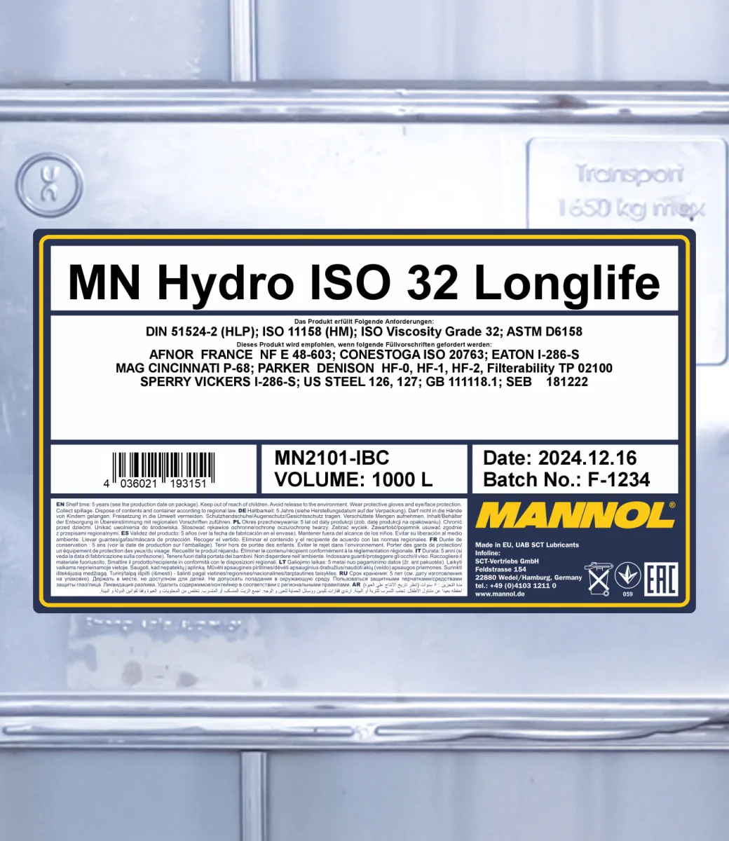 MANNOL Hydro ISO 32 2101 1000L product image 2