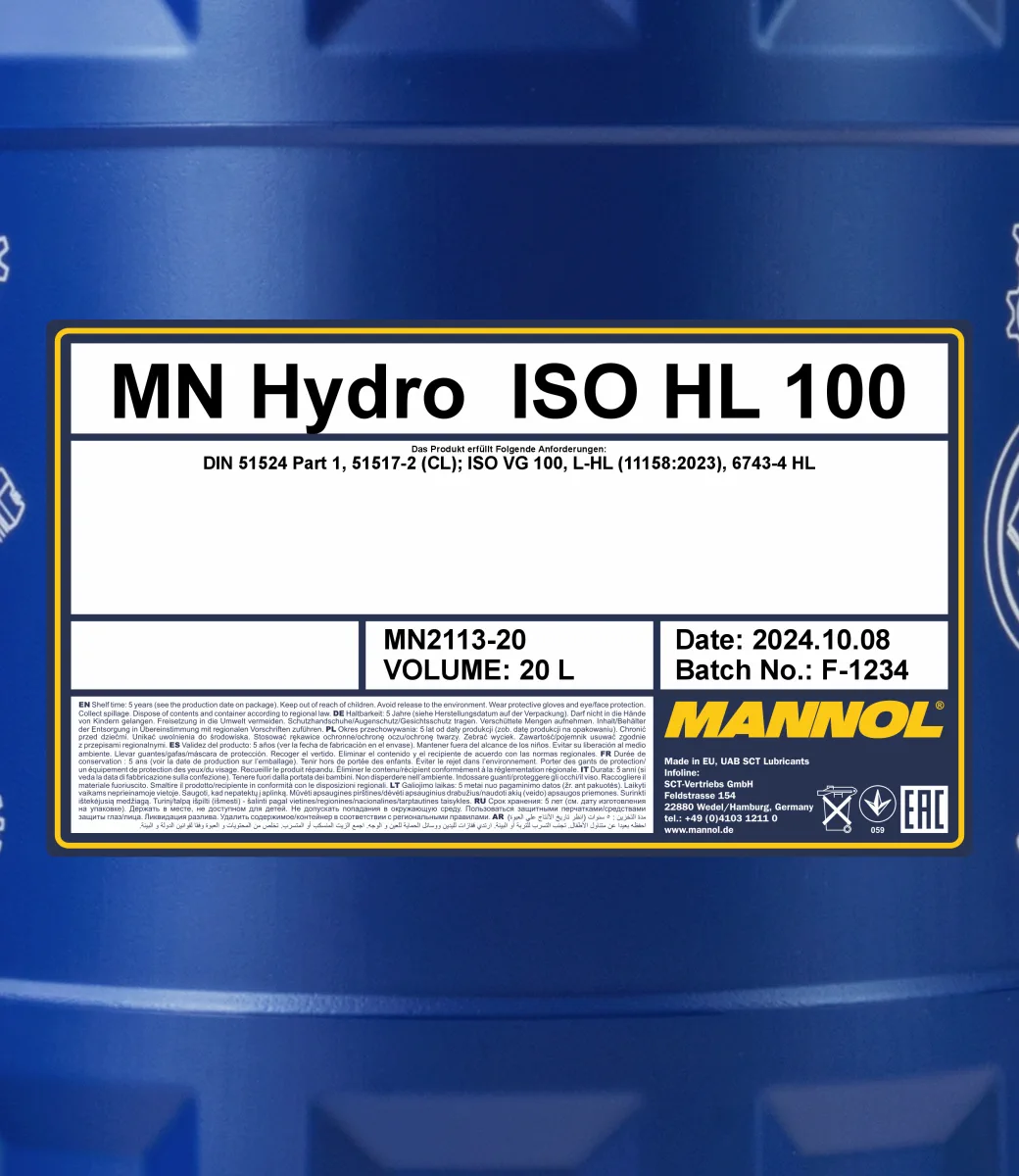 MANNOL Hydro HL ISO 100 2113 20 L product image 2