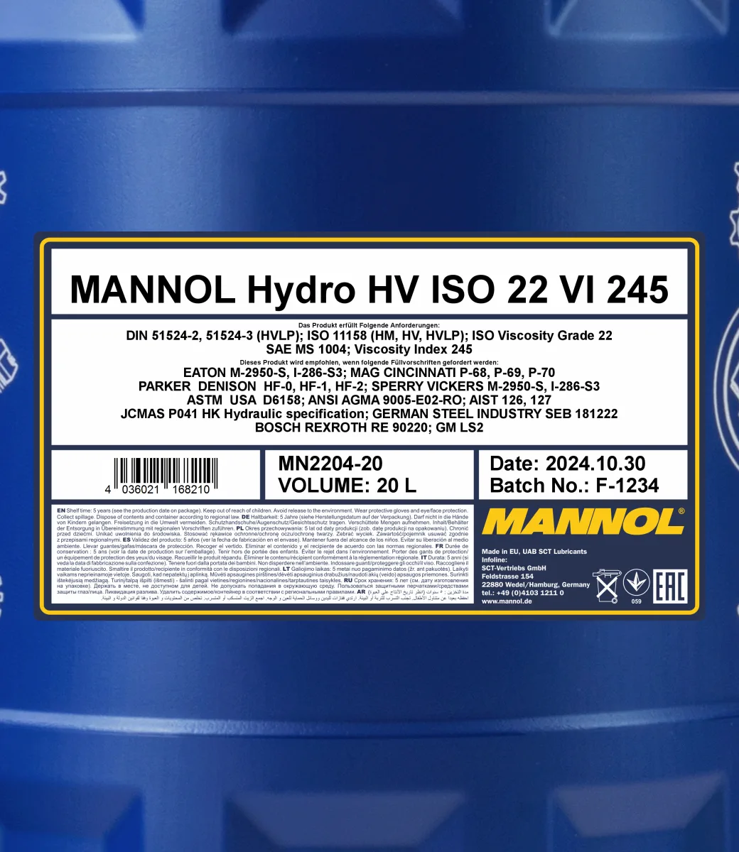 MANNOL Hydro HV ISO 22 VI 245 2204 20 L product image 2