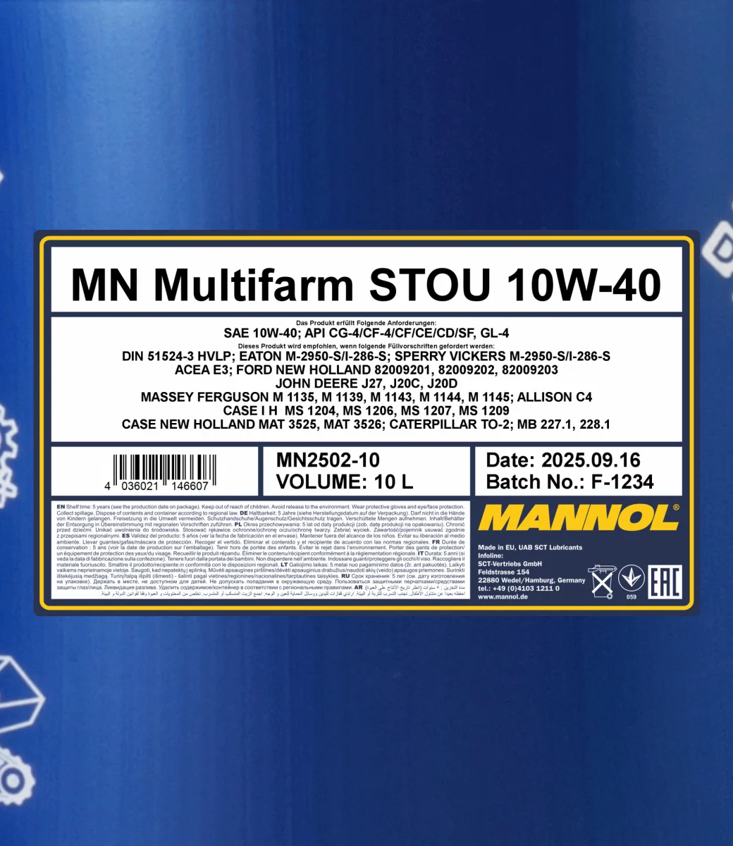 MANNOL Multifarm STOU 10W-40 2502 10L product image 2