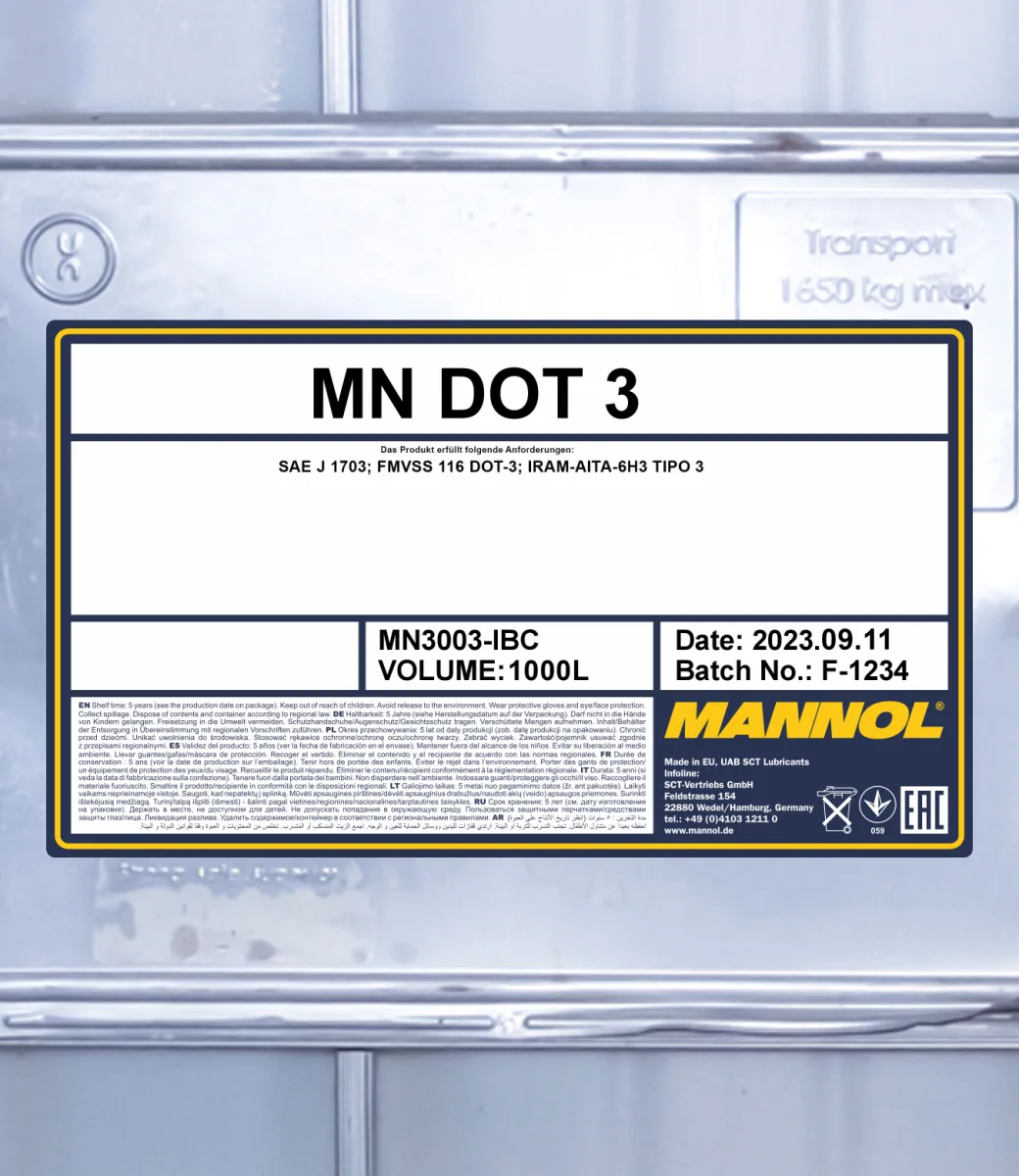 MANNOL Brake Fluid DOT-3 3003 1000L product image 2