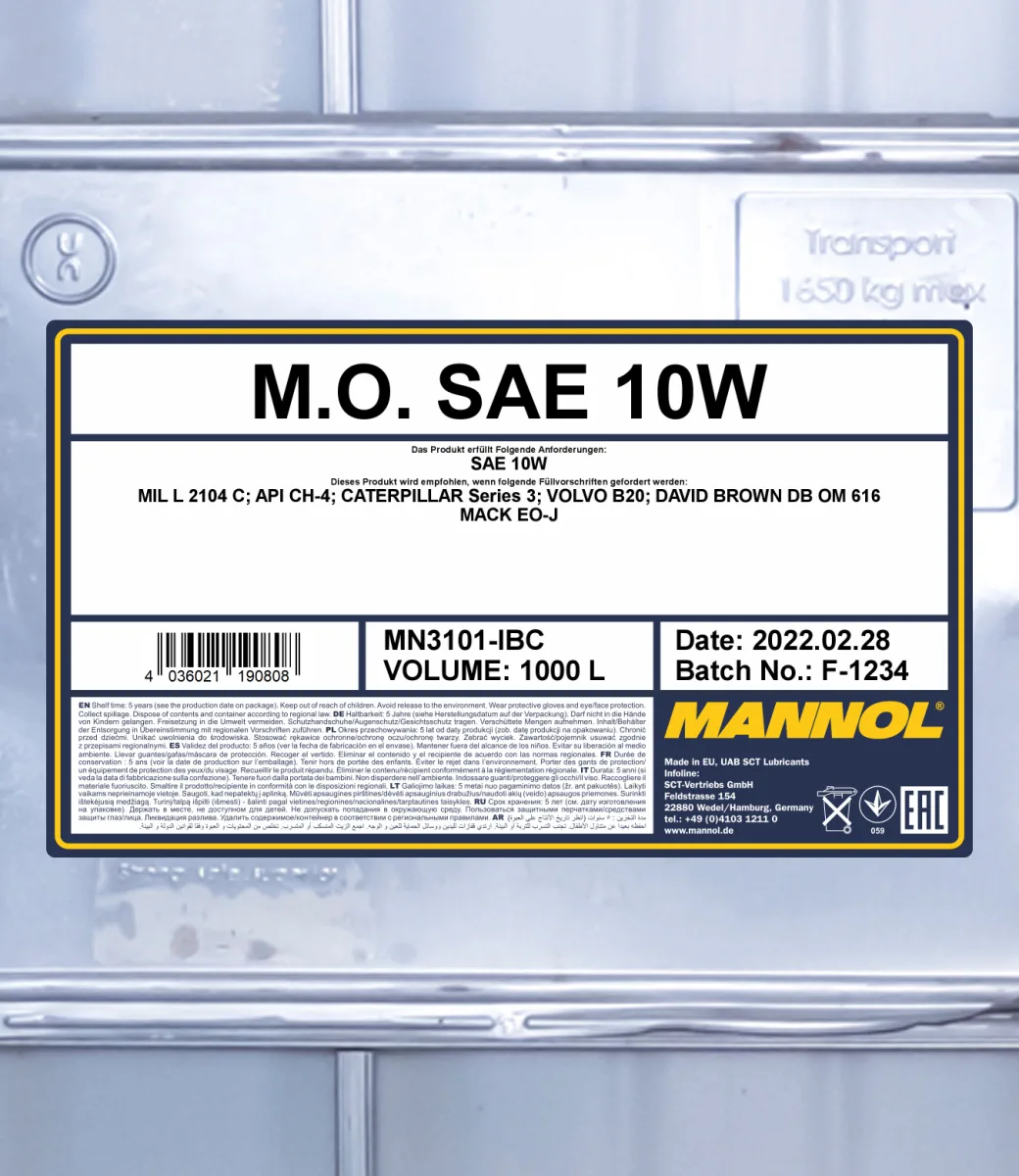 MANNOL M.O. SAE 10W 3101 1000L product image 2