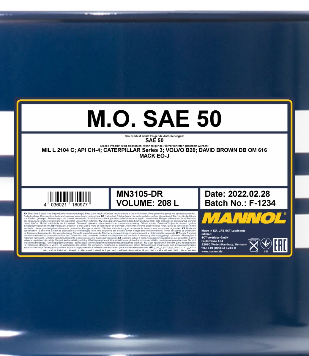 MANNOL M.O. SAE 50 3105 208L product image 2