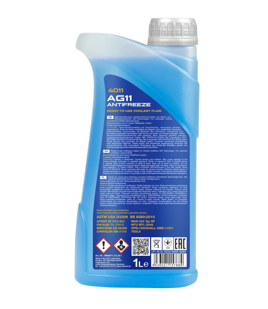 MANNOL Antifreeze AG11 (-40 C) Longterm 4011 1L product image 2