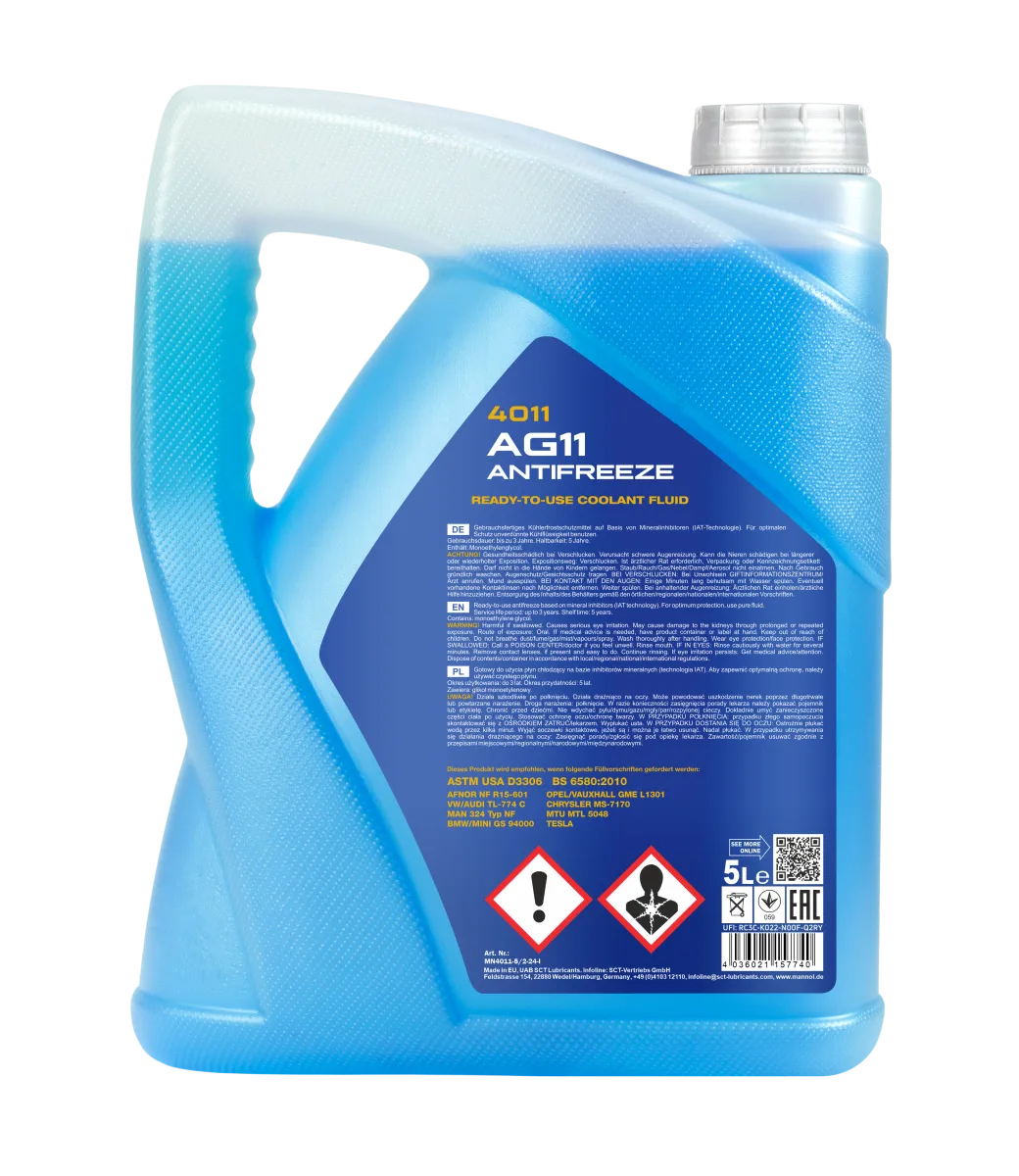 MANNOL Antifreeze AG11 (-40 C) Longterm 4011 5L product image 2