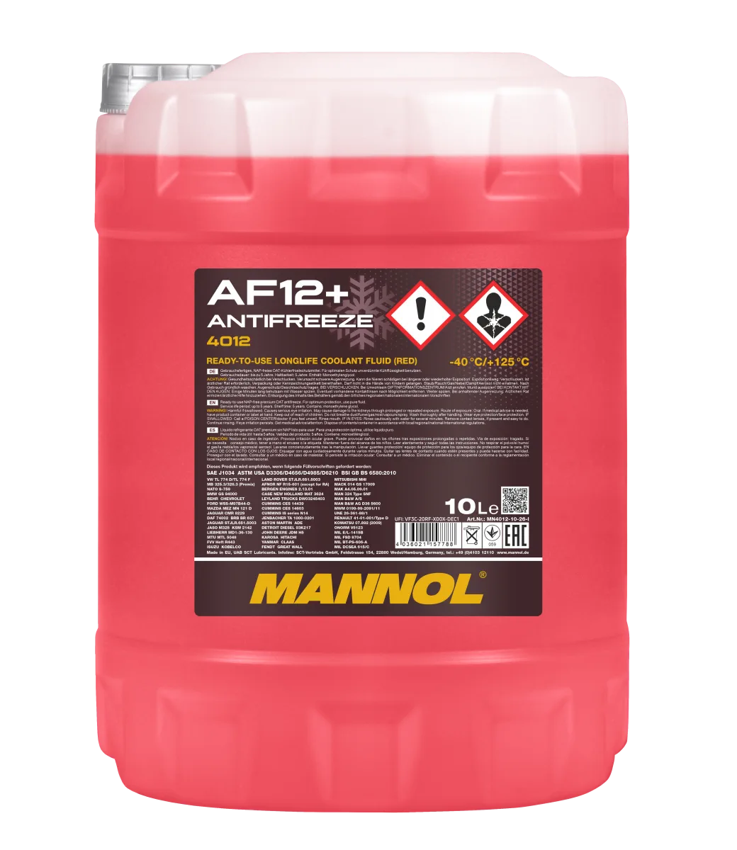 MANNOL Antifreeze AF12+ (-40 C) Longlife 4012 10L product image