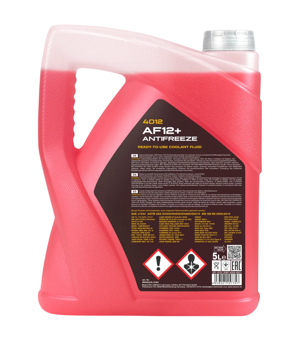 MANNOL Antifreeze AF12+ (-40 C) Longlife 4012 5L product image 2