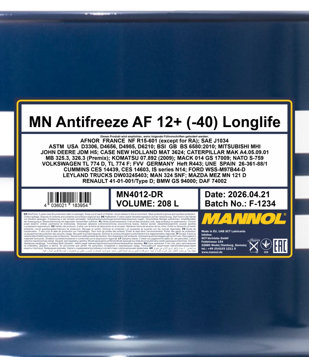 MANNOL Antifreeze AF12+ (-40 C) Longlife 4012 مصنوعات تصویر 2