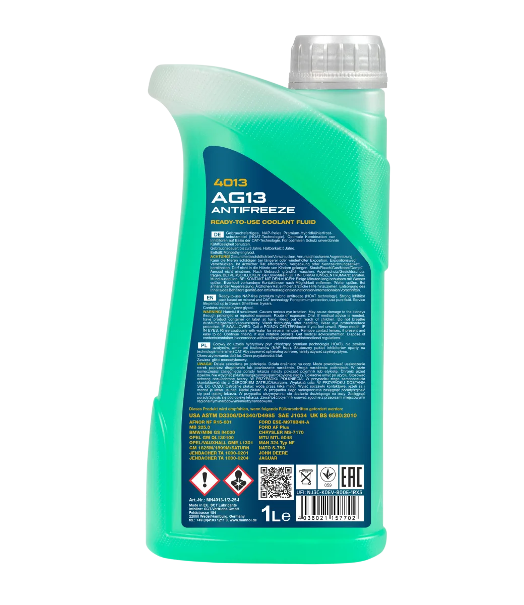 MANNOL Antifreeze AG13 (-40 C) Hightec 4013 1L product image 2