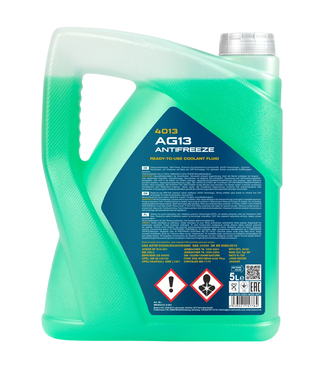 MANNOL Antifreeze AG13 (-40 C) Hightec 4013 5L product image 2