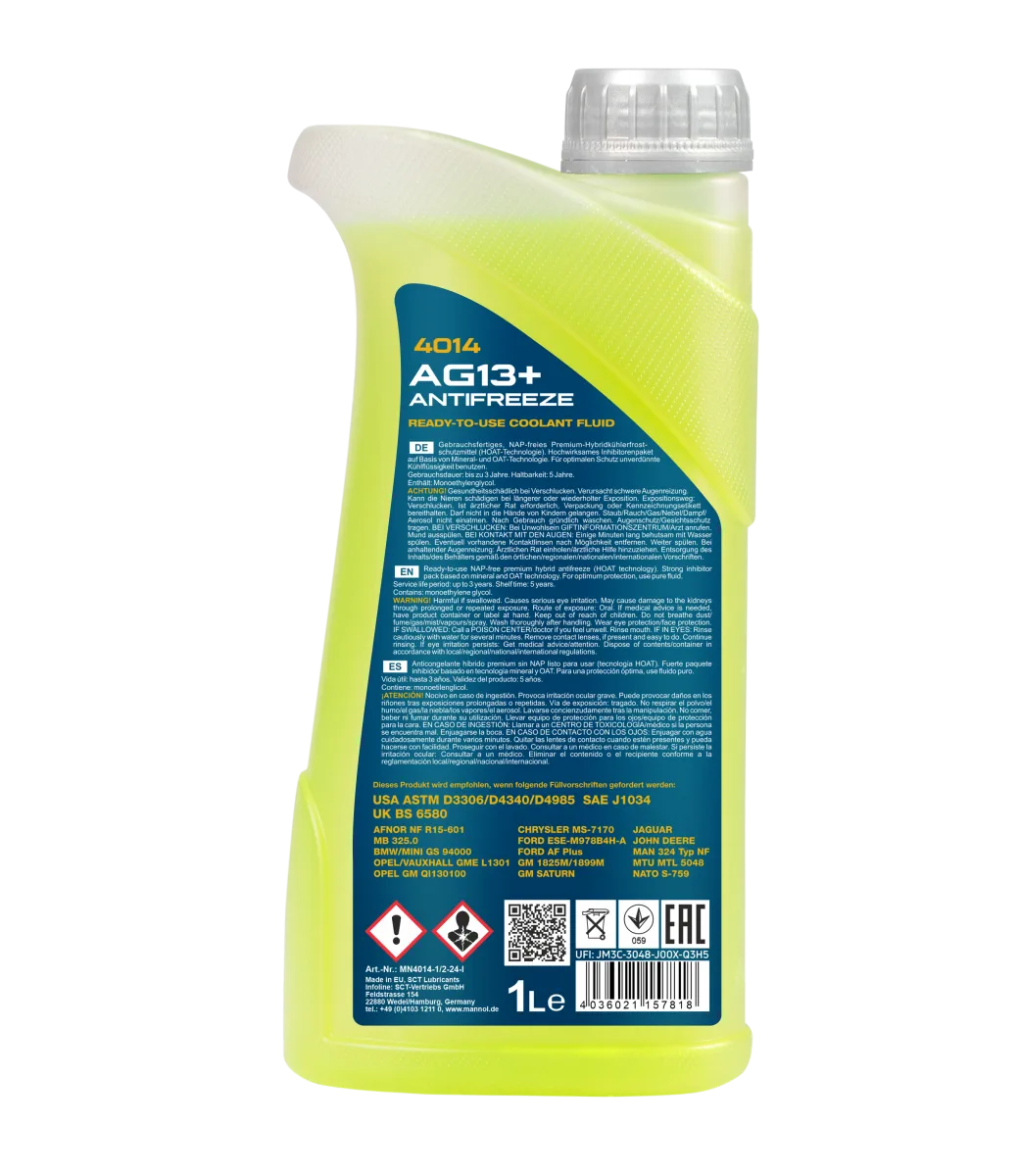 MANNOL Antifreeze AG13+ (-40 C) Advanced 4014 1L product image 2