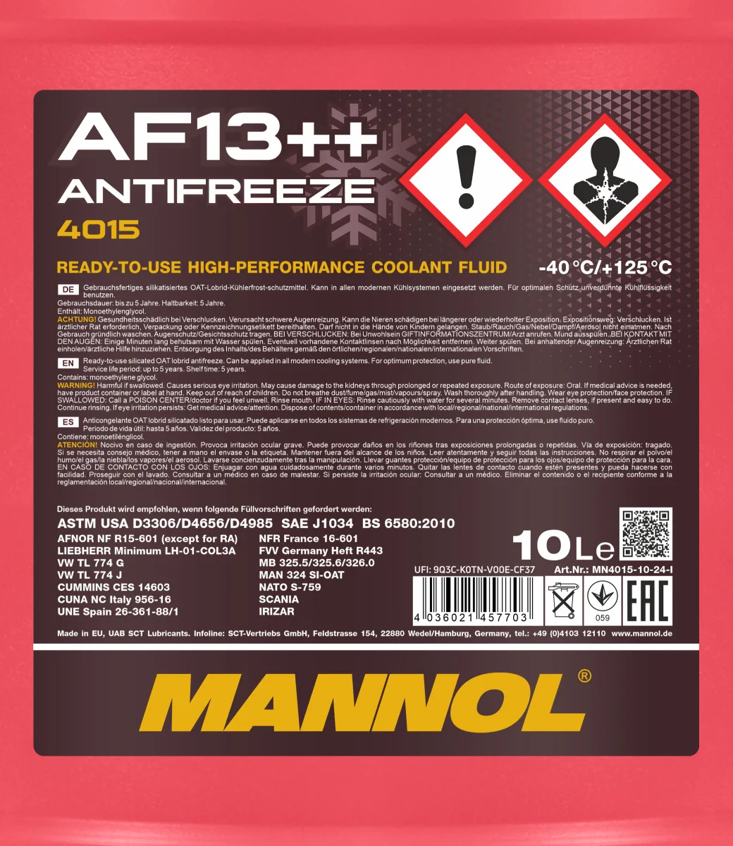 MANNOL Antifreeze AF13++ (-40 C) HIGH-PERFORMANCE 4015 صورة المنتج 2