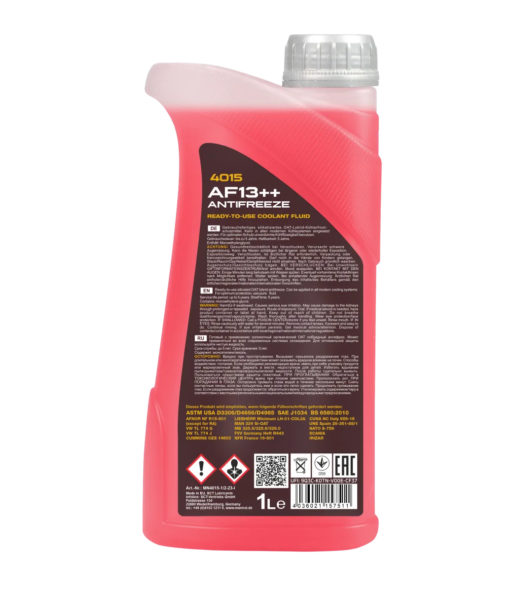 MANNOL Antifreeze AF13++ (-40 C) HIGH-PERFORMANCE 4015 1L product image 2