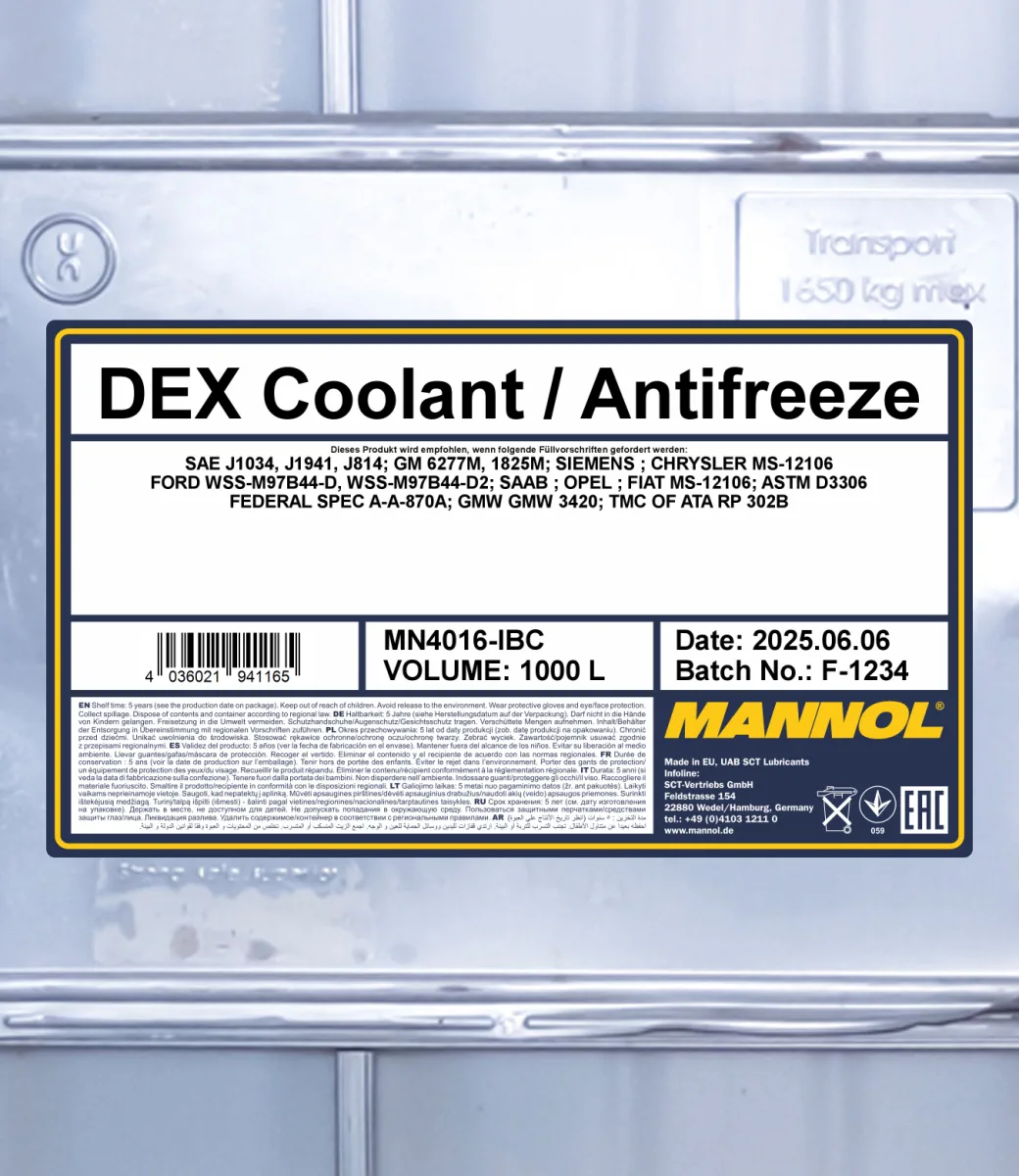 MANNOL DEX Coolant / Antifreeze 4016 1000 L product image 2