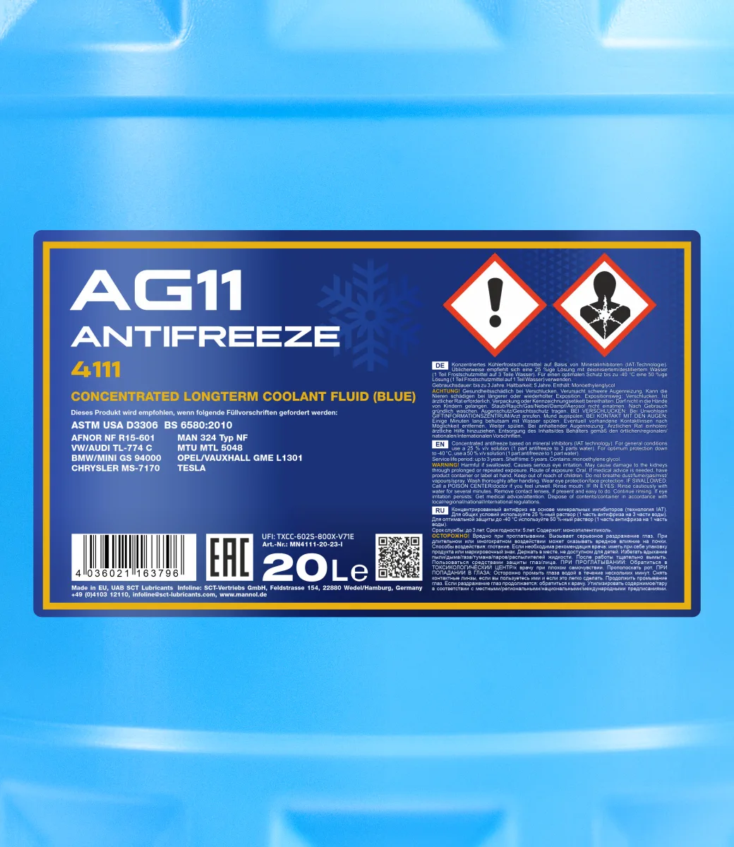 MANNOL Antifreeze AG11 Longterm 4111 20L product image 2