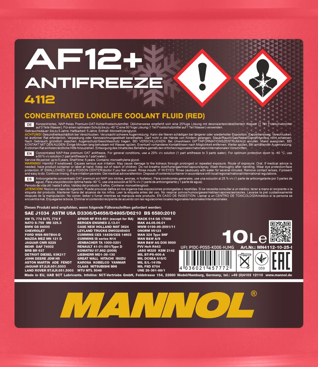 MANNOL Antifreeze AF12+ Longlife 4112 10L product image 2