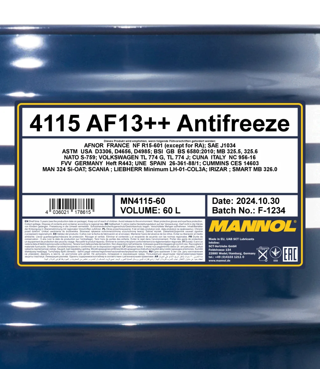 MANNOL Antifreeze AF13++ HIGH-PERFORMANCE 4115 60L product image 2