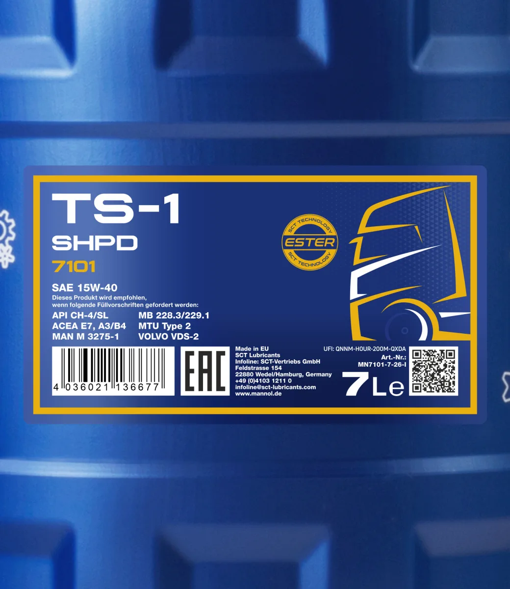 MANNOL TS-1 SHPD 15W-40 7101 7L product image 2