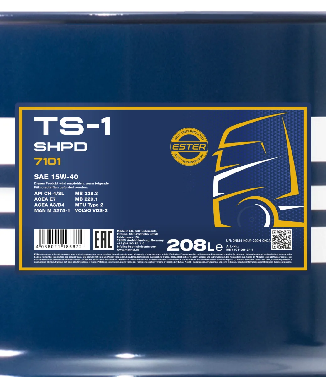 MANNOL TS-1 SHPD 15W-40 7101 208L product image 2