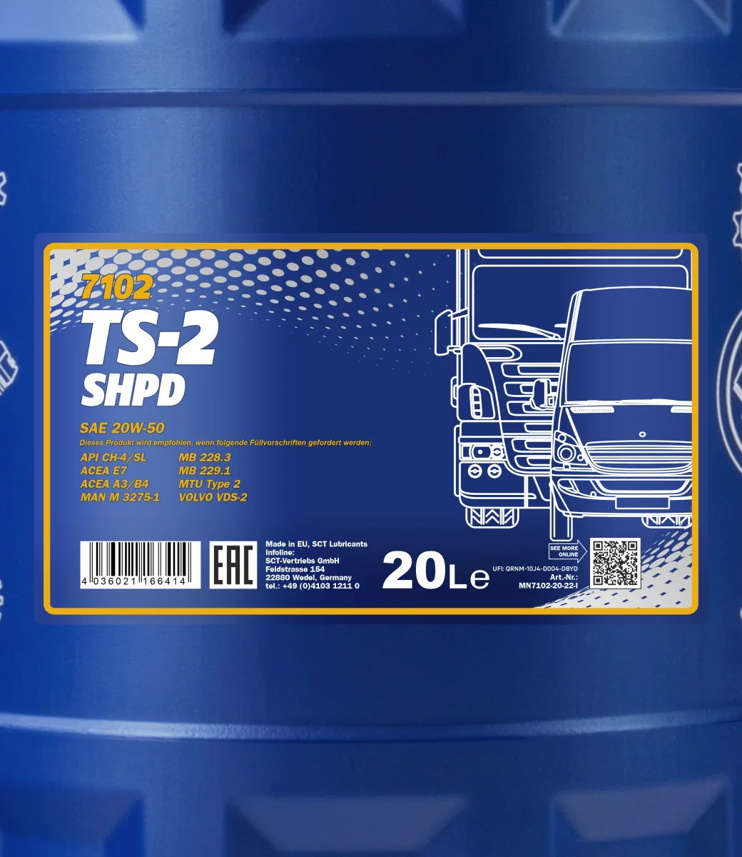 MANNOL TS-2 SHPD 20W-50 7102 20L product image 2