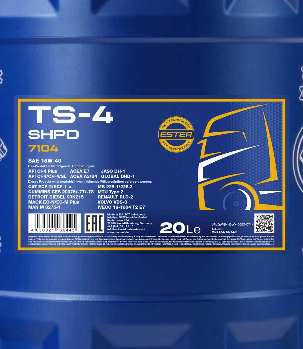 MANNOL TS-4 SHPD 15W-40 7104 20L product image 2
