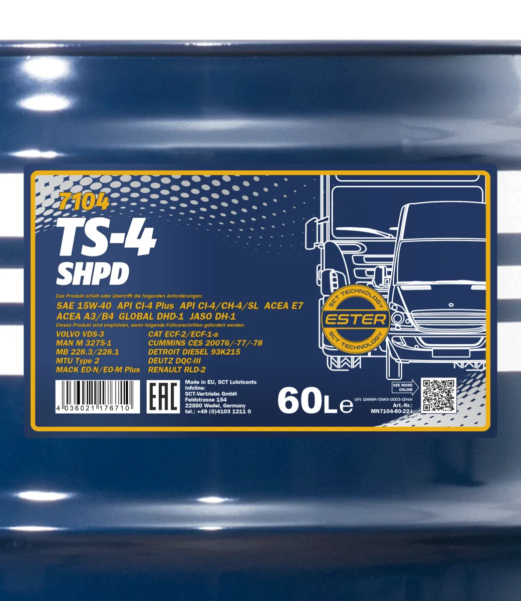 MANNOL TS-4 SHPD 15W-40 7104 60L product image 2