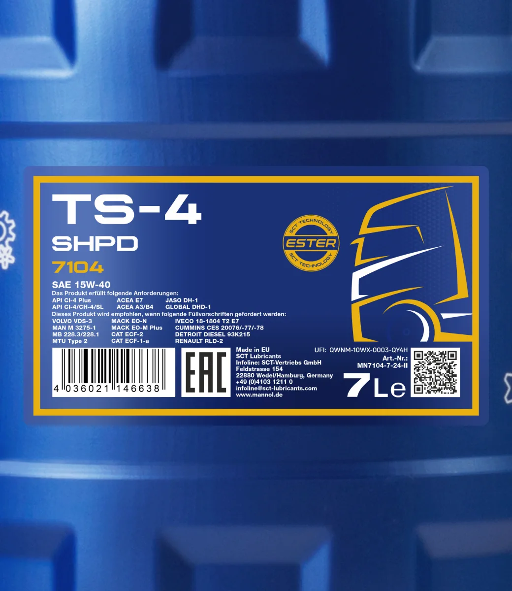 MANNOL TS-4 SHPD 15W-40 7104 7L product image 2