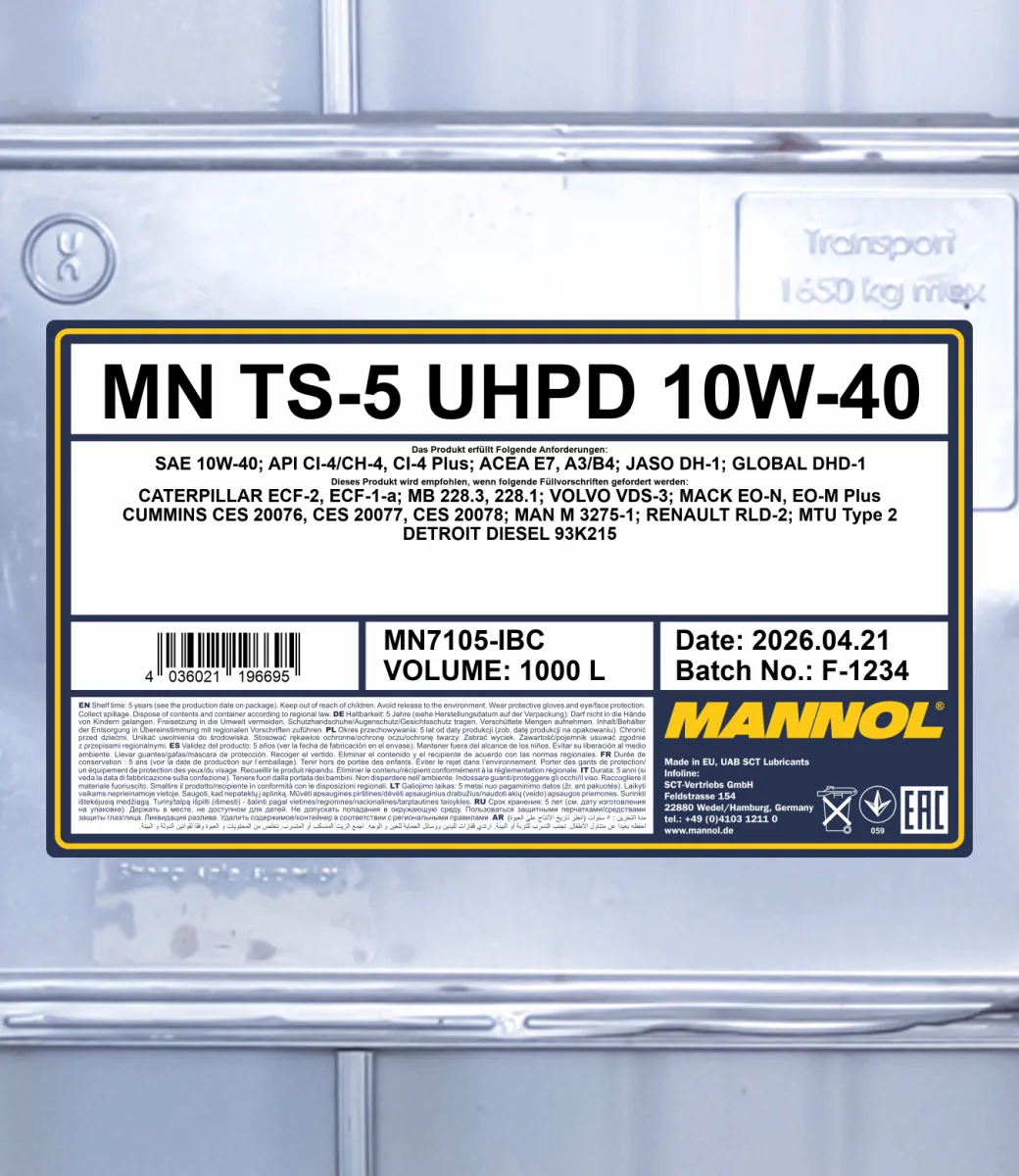 MANNOL TS-5 UHPD 10W-40 7105 1000L product image 2
