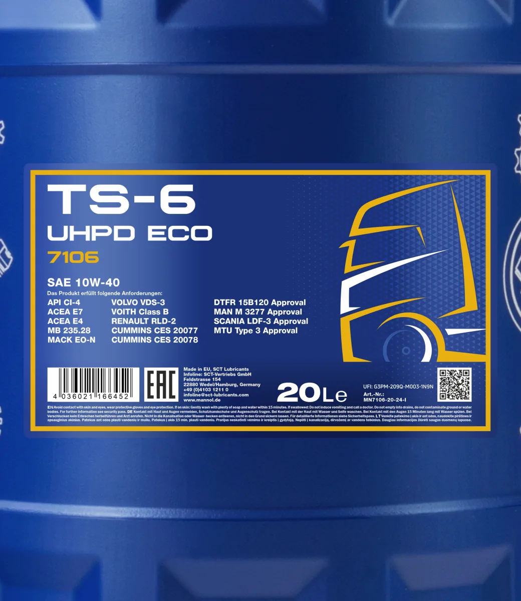 MANNOL TS-6 UHPD 10W-40 Eco 7106 20L product image 2