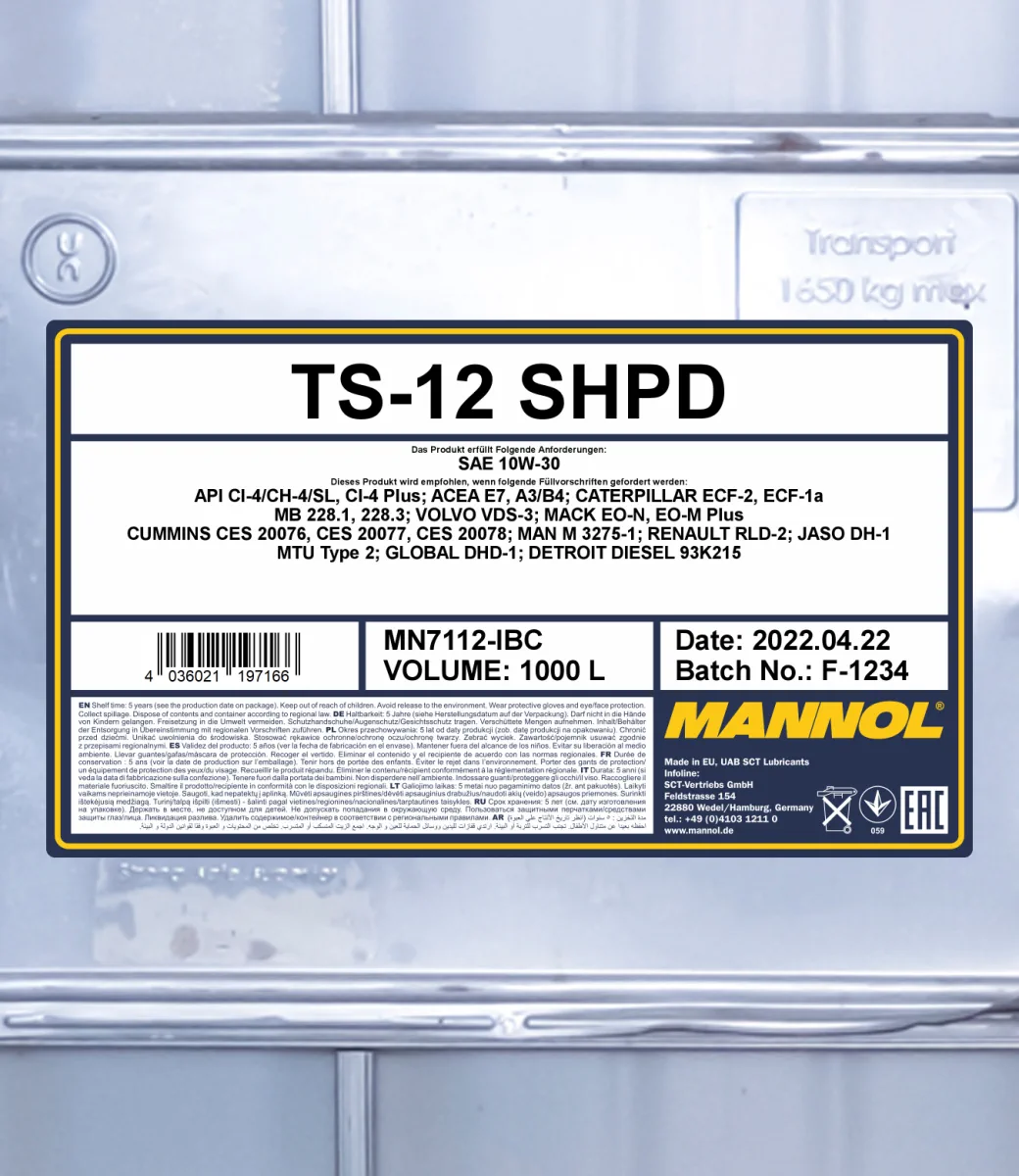 MANNOL TS-12 SHPD 10W-30 7112 1000L product image 2