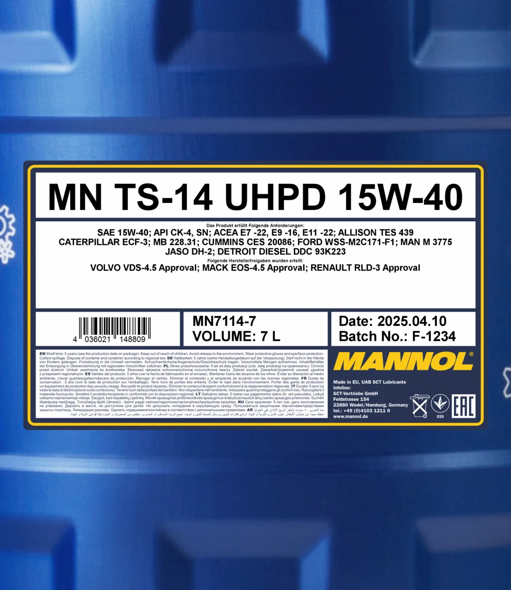 MANNOL TS-14 UHPD 15W-40 7114 7L product image 2