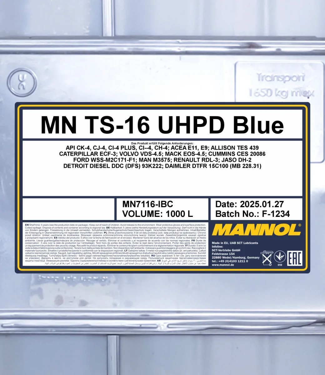 MANNOL TS-16 UHPD Blue 7116 1000L product image 2