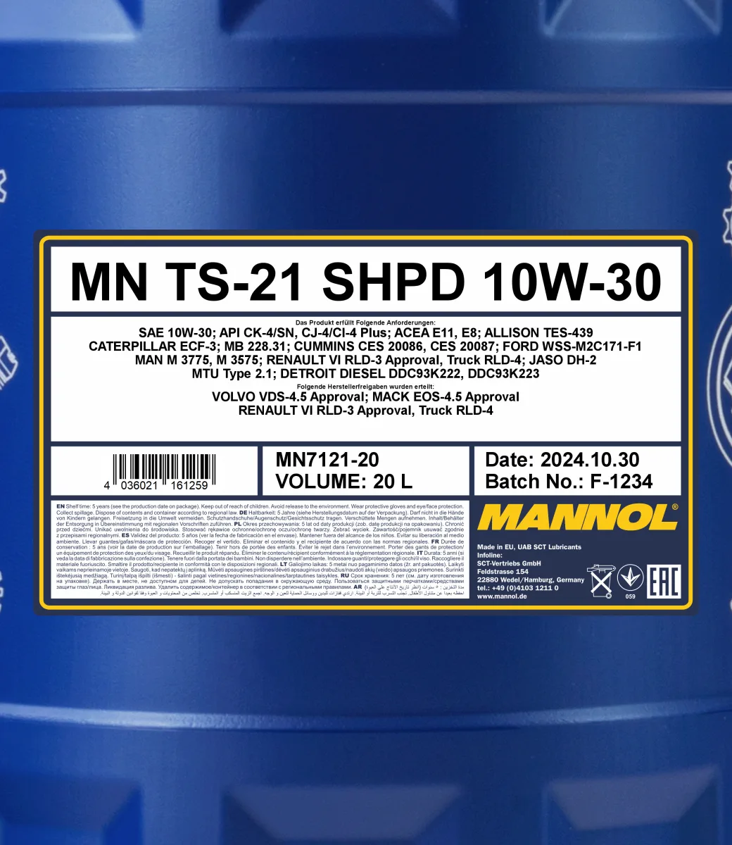 MANNOL TS-21 SHPD 10W-30 7121 20L product image 2