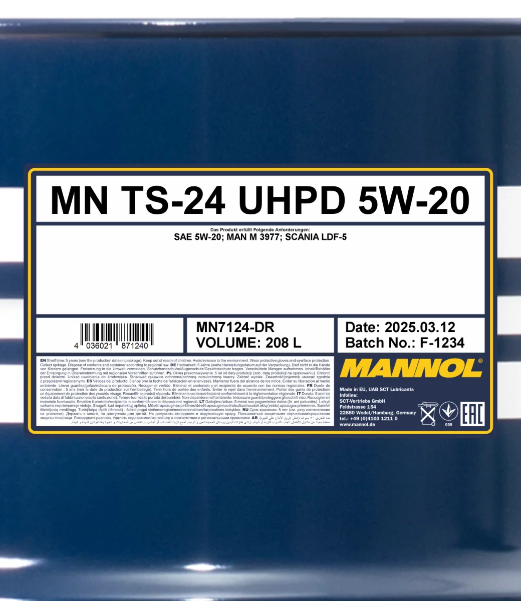 MANNOL TS-24 UHPD 5W-20 7124 208L product image 2
