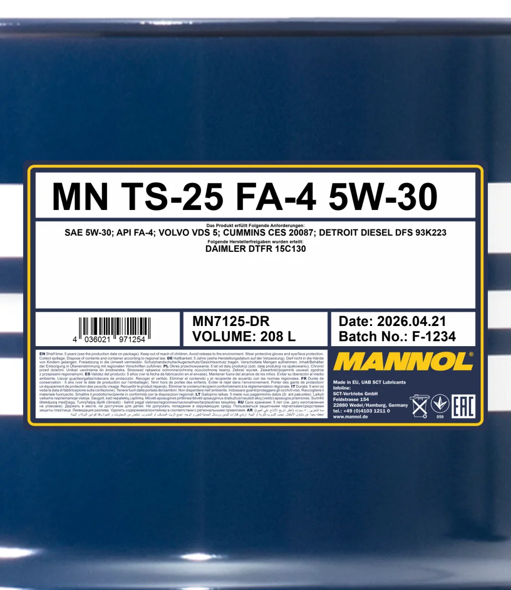 MANNOL TS-25 FA-4 5W-30 7125 208 L product image 2
