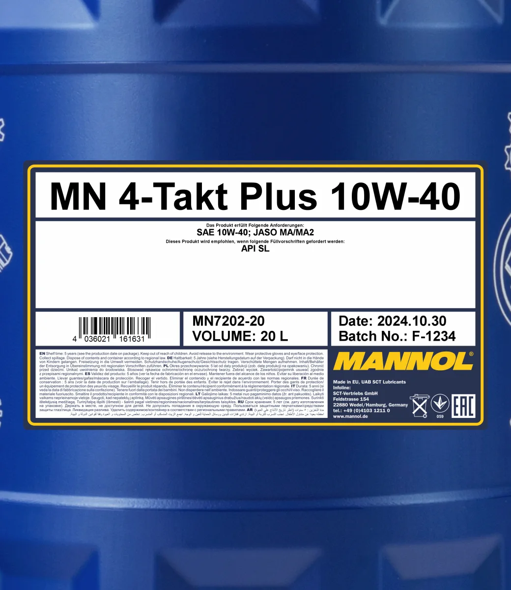 MANNOL 4-Takt Plus 10W-40 7202 20L product image 2