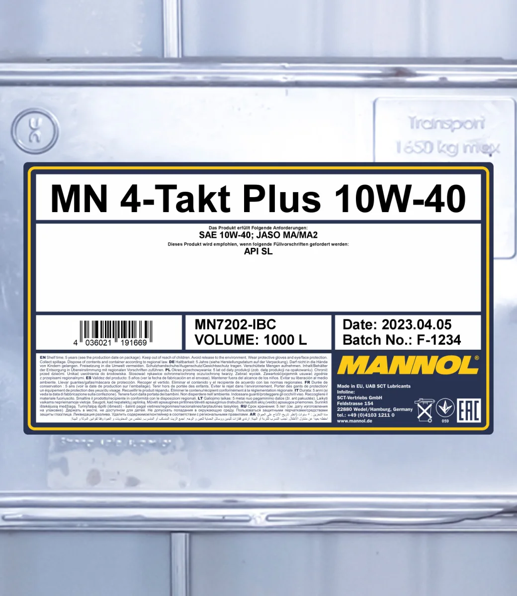 MANNOL 4-Takt Plus 10W-40 7202 1000L product image 2