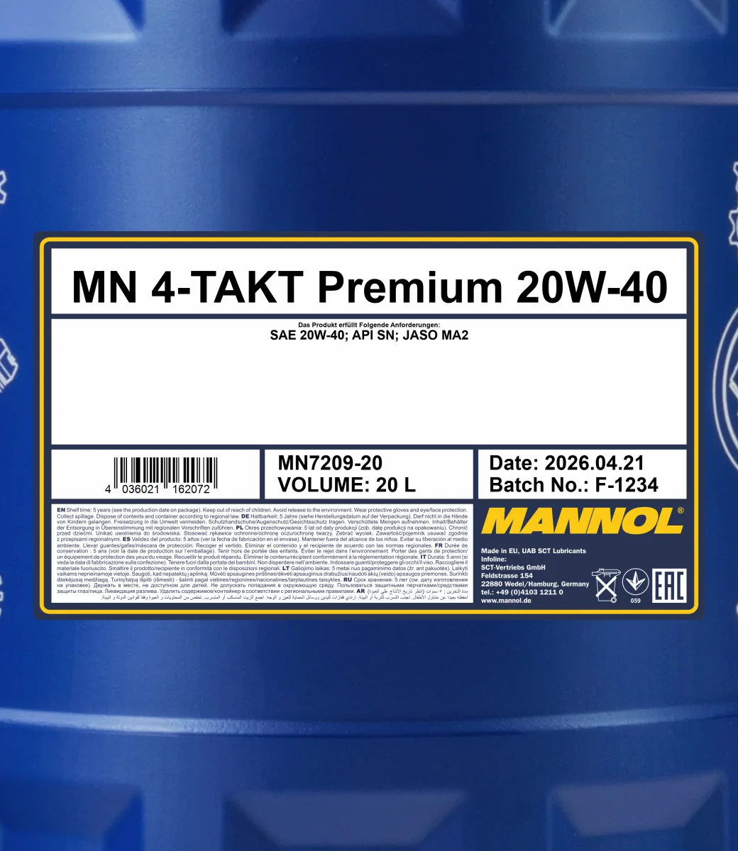 MANNOL 4-Takt Premium 20W-40 7209 20L product image 2