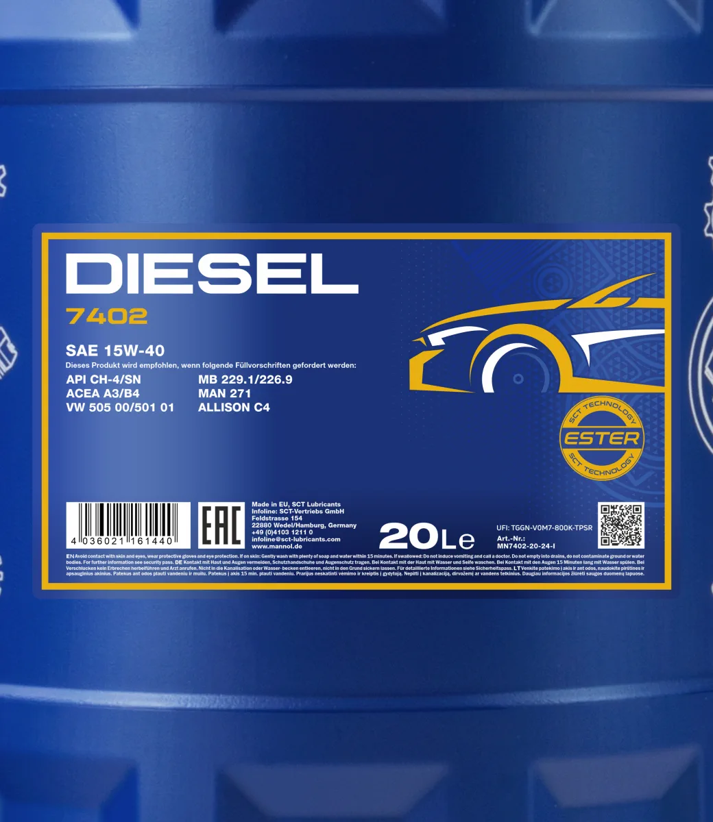 MANNOL Diesel 15W-40 7402 20L product image 2