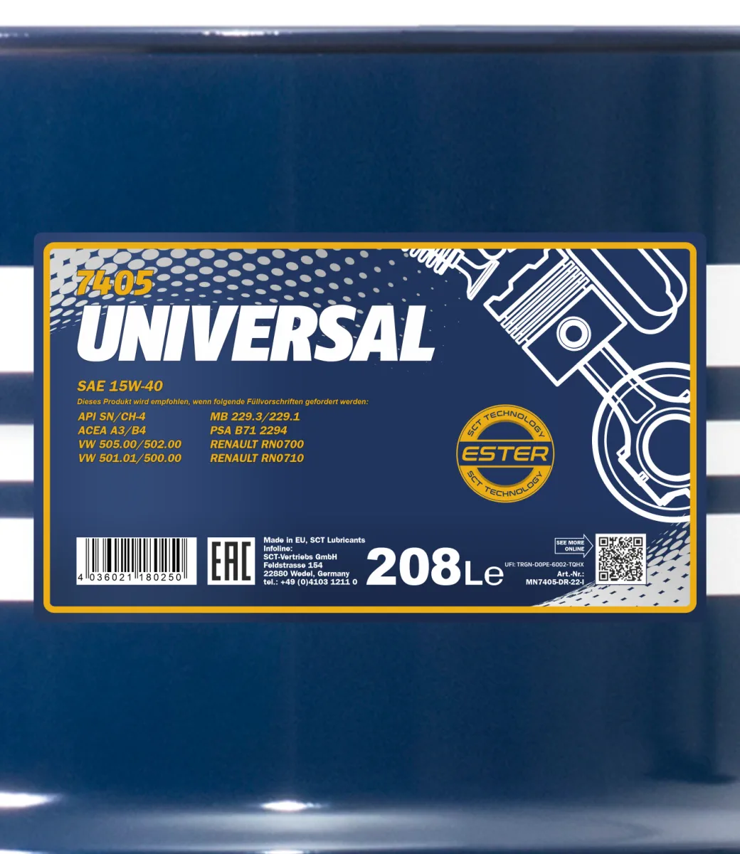 MANNOL Universal 15W-40 7405 208L product image 2