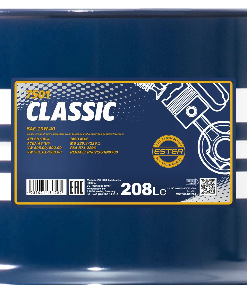 MANNOL Classic 10W-40 7501 208L product image 2