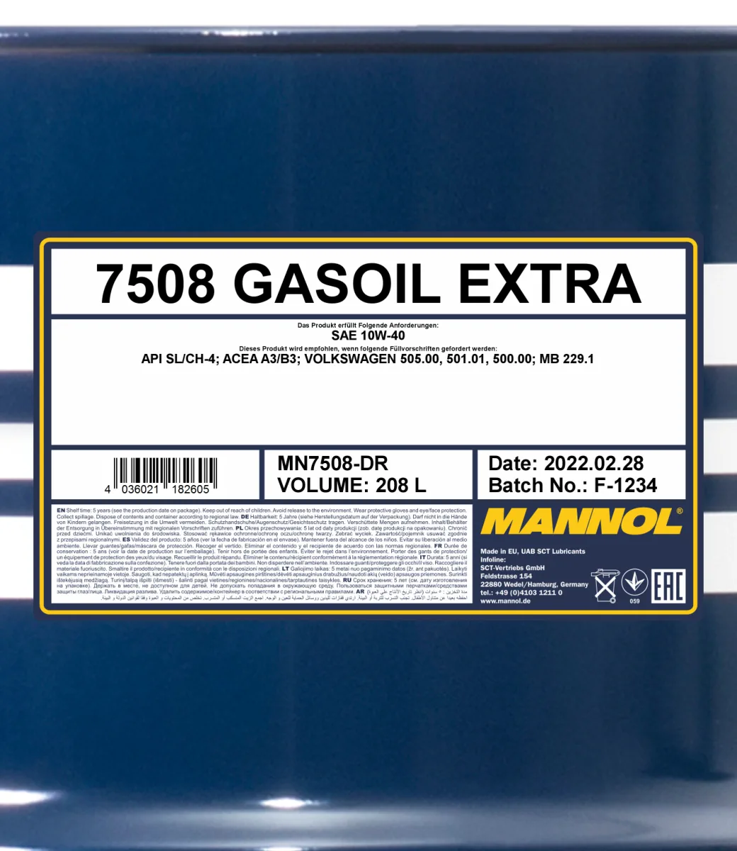 MANNOL Gasoil Extra 7508 208L product image 2