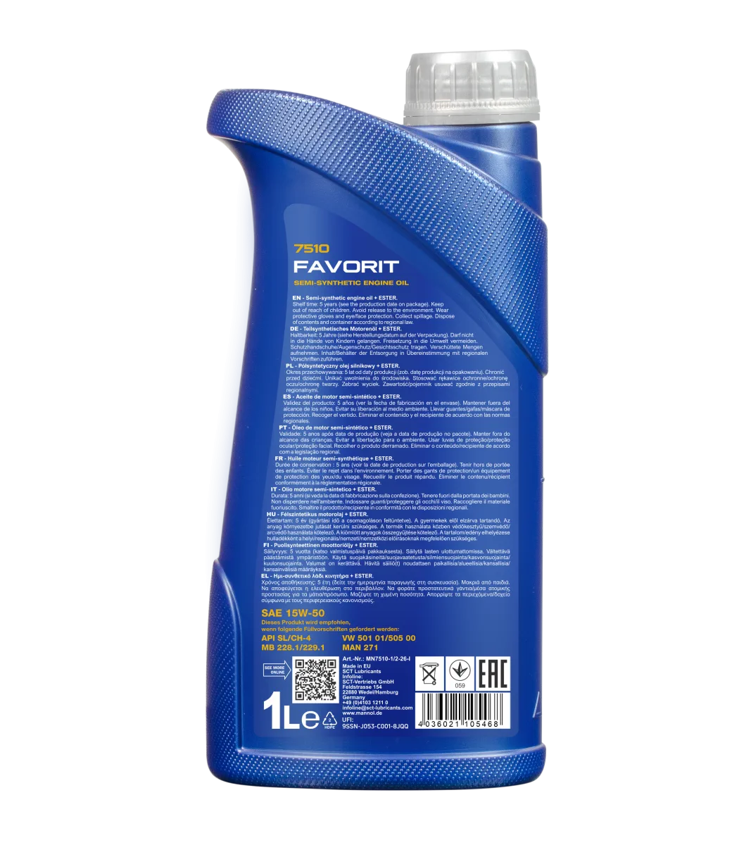 MANNOL Favorit 15W-50 7510 1L product image 2