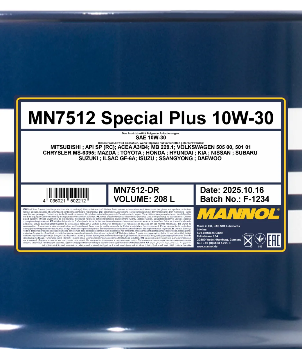 MANNOL Special Plus 10W-30 7512 208L product image 2