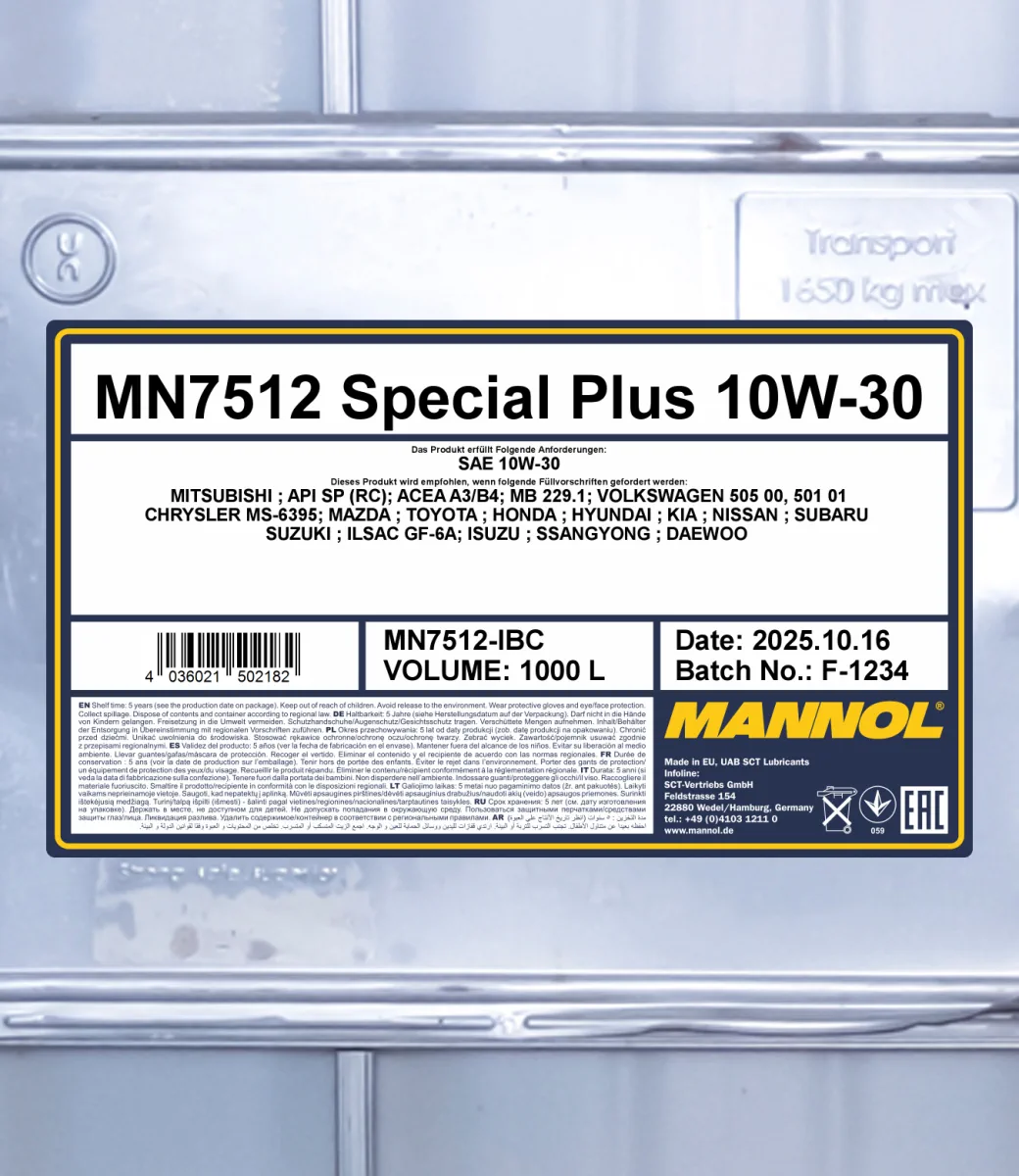MANNOL Special Plus 10W-30 7512 1000L product image 2