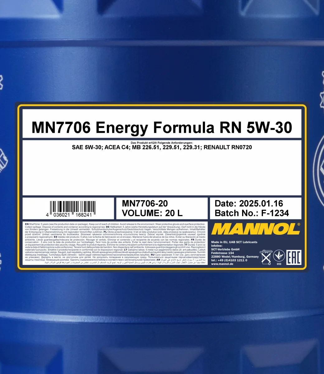 MANNOL Energy Formula RN 5W-30 7706 20L product image 2
