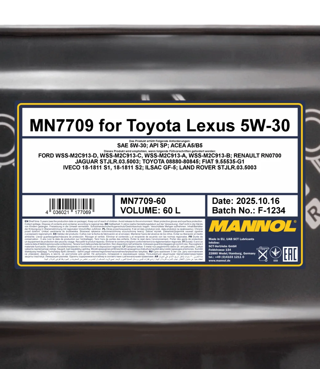 MANNOL for Toyota Lexus 5W-30 7709 60L product image 2