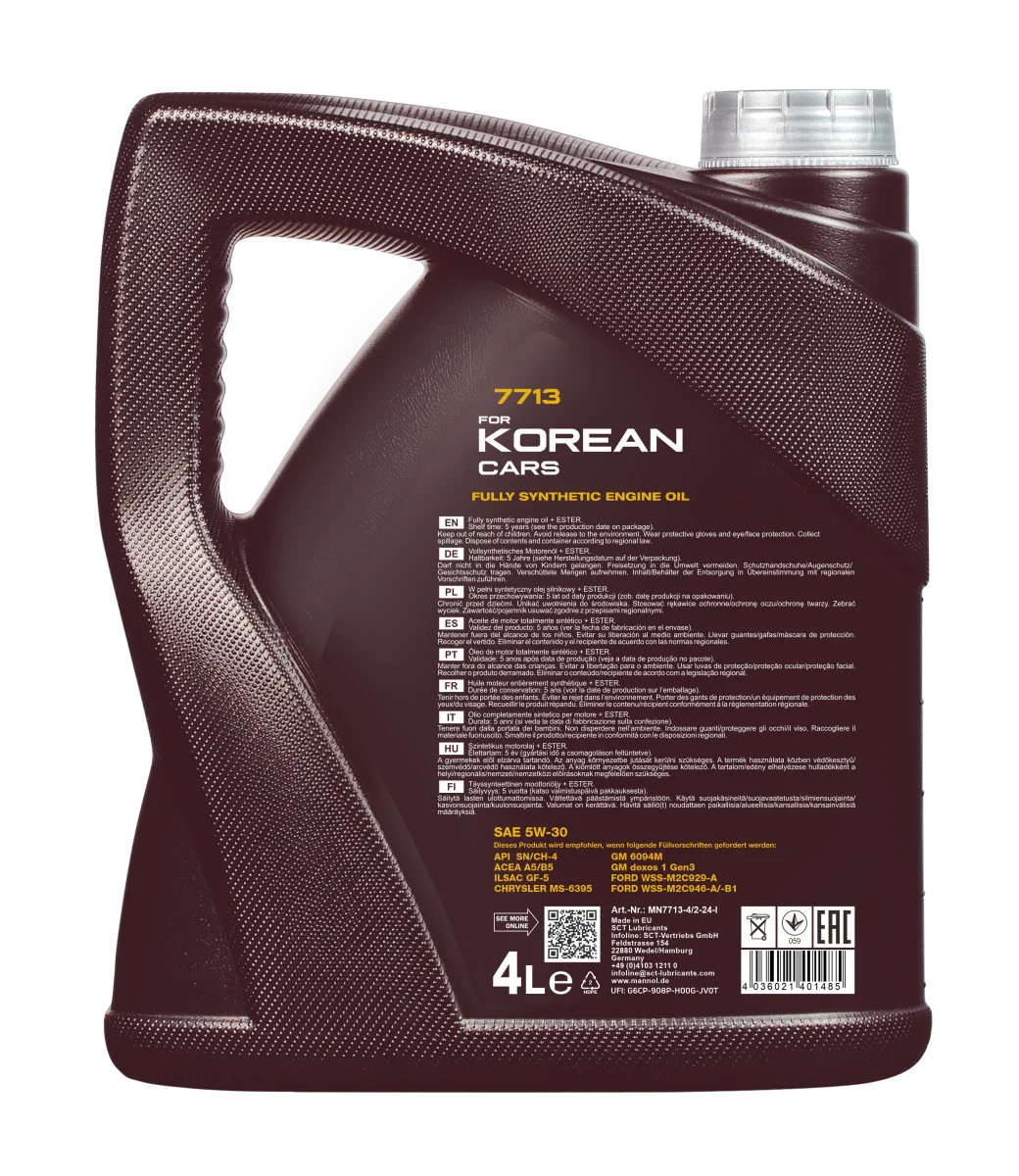 MANNOL for Korean Cars 5W-30 7713 4L product image 2