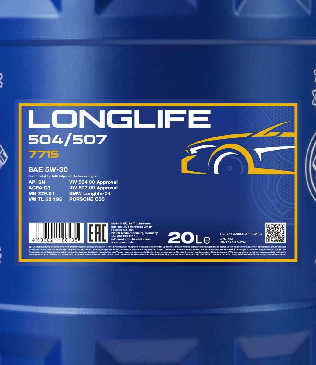 MANNOL Longlife 504/507 5W-30 7715 20L product image 2