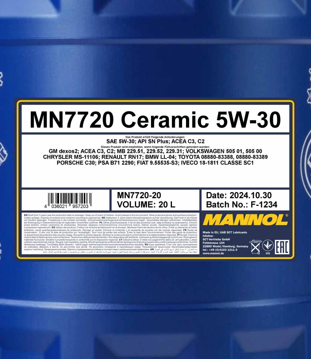 MANNOL Ceramic 5W-30 7720 20L product image 2